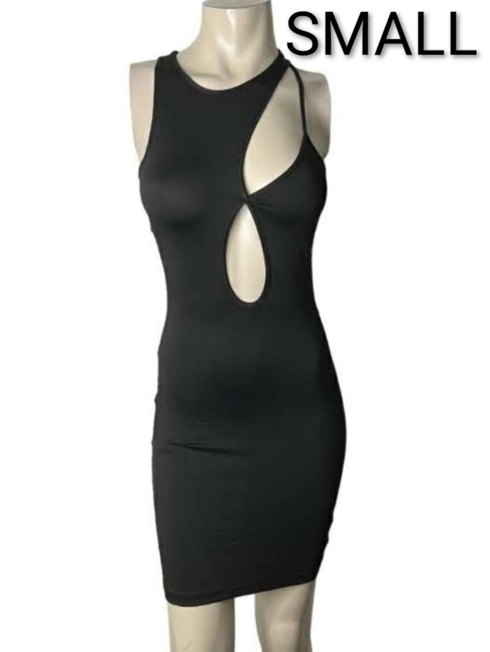 🆕Black Stretchy Cut Out Mini Bodycon Dress~Size S